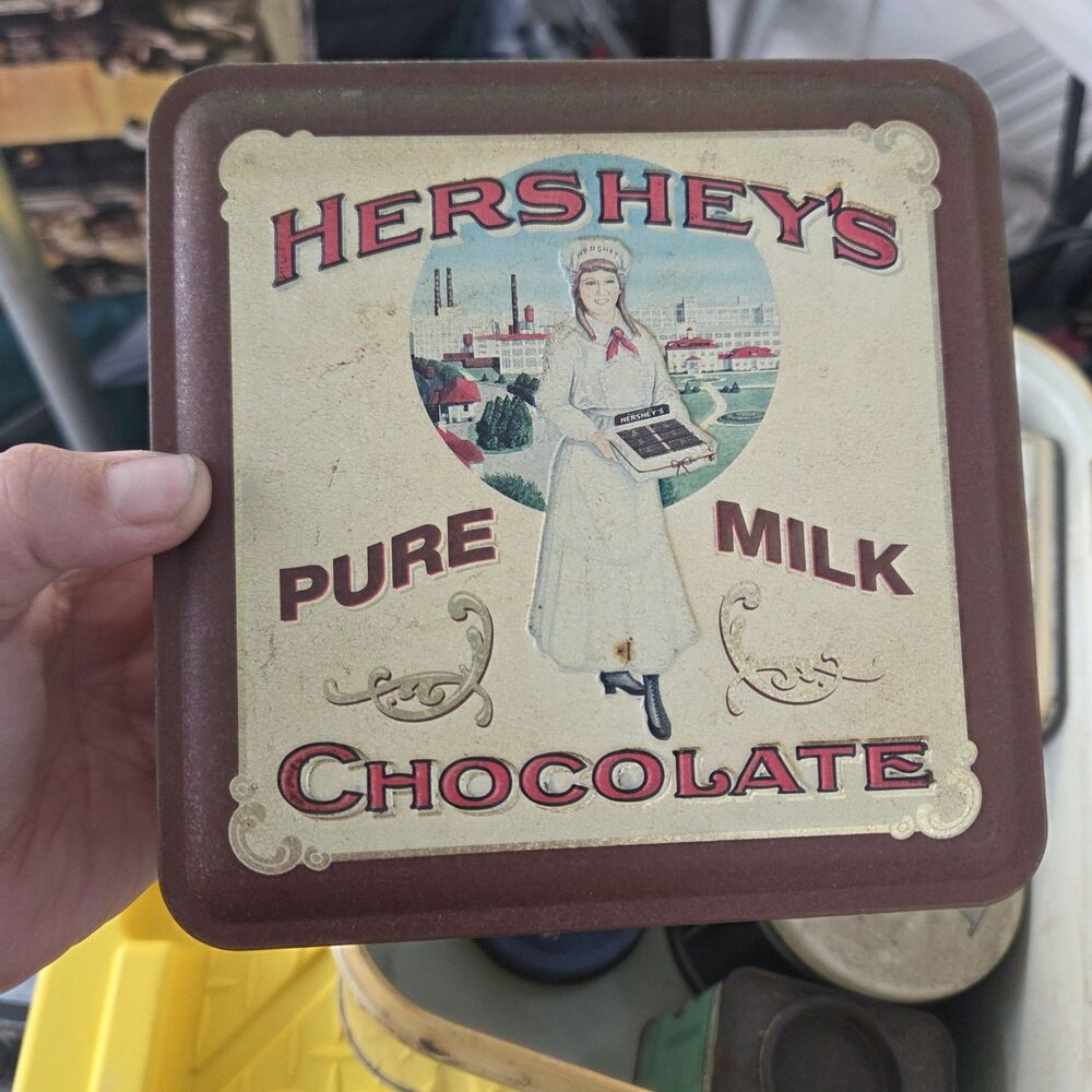 Vintage 1992 Hershey's Pure Milk Chocolate Tin Hershey Girl #2 Empty